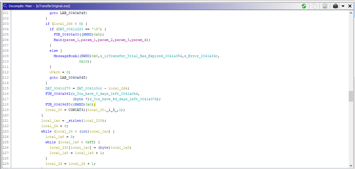 Some code talking about trial licenses